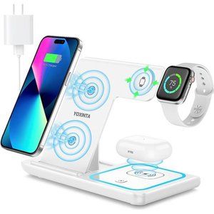 Wireless Charging Station, 3 in 1 Wireless Stand, Fast Charging Dock for Iphone